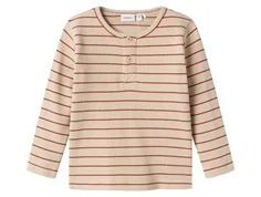 Beige bluse med røde striber fra Name It 13241274 red ochre